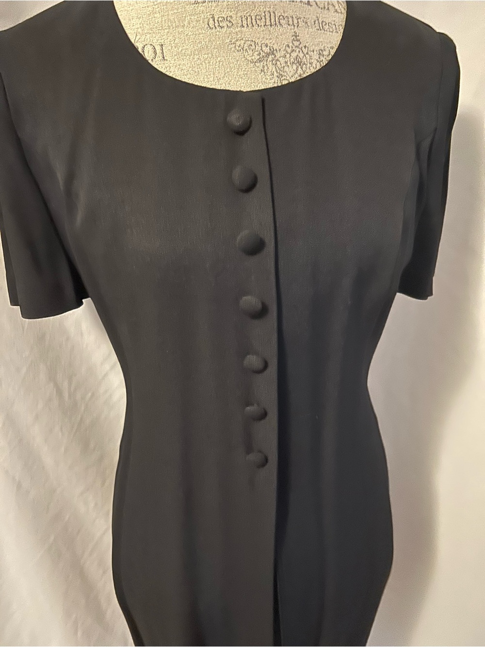Classic Vintage Tailored Black Dress